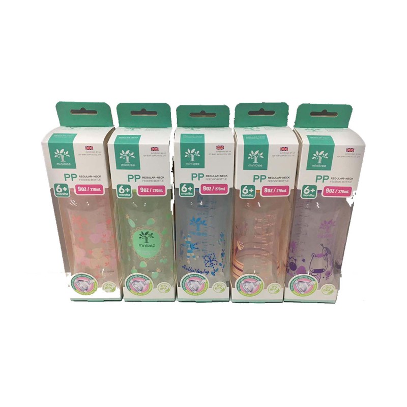 Baby Feeder Minitree Baby Feeding Bottle 6m+ 270ml Bottle Multicolor Available