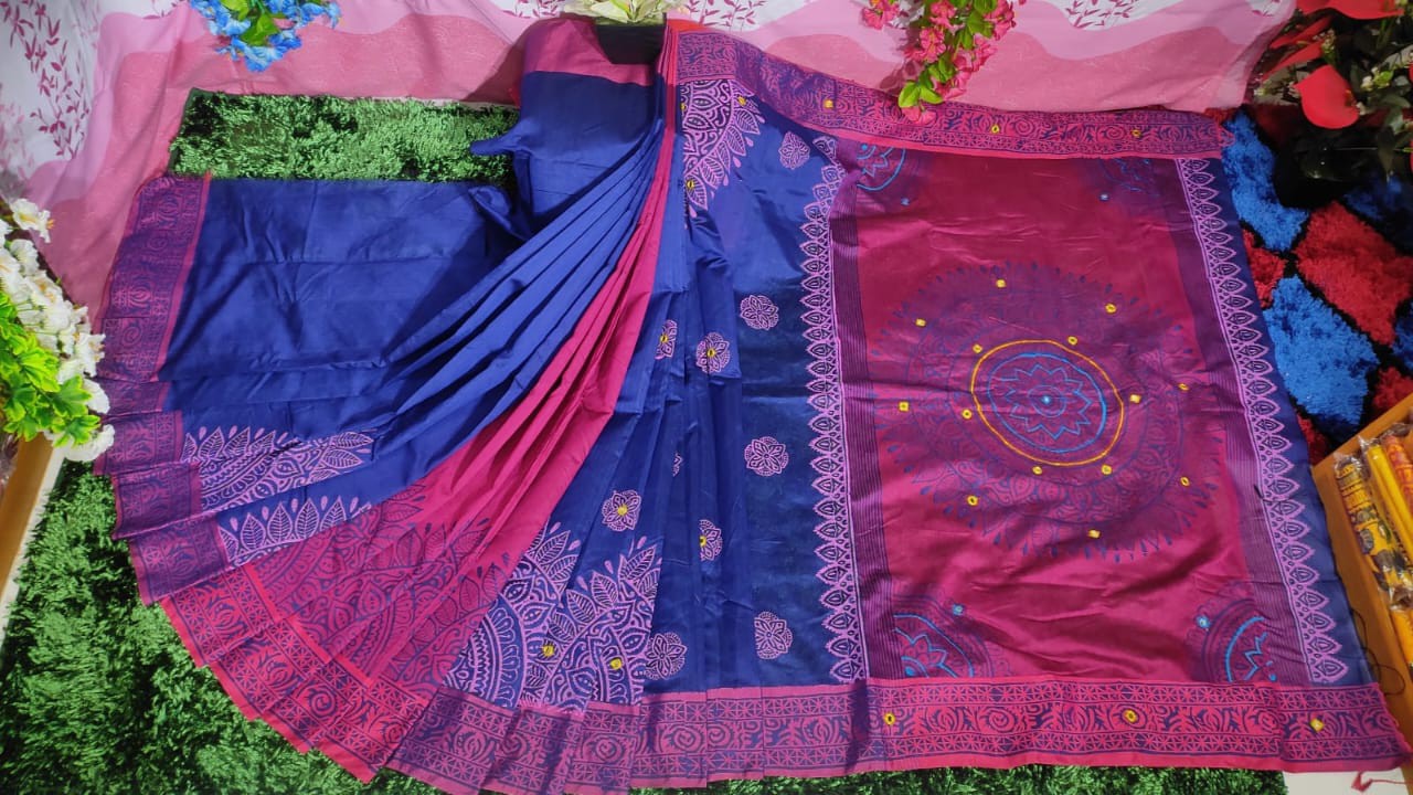 Embroidered Dupion Silk Saree