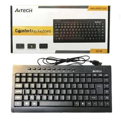 A4Tech KR-86 ComfortKey Ergonomic Wired Keyboard with Silent Key Design