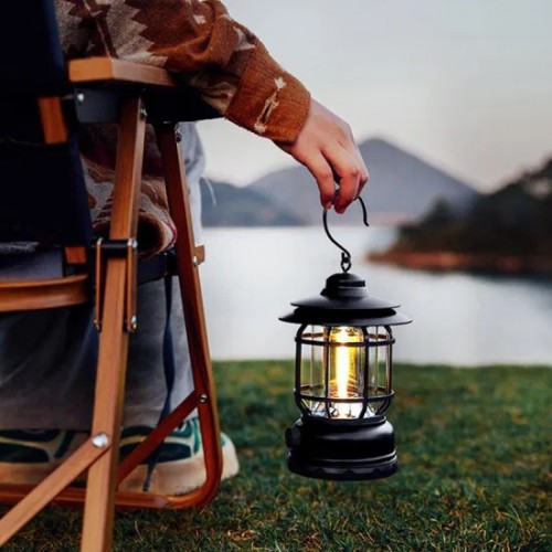 Rechargeable LED Retro Camping Lamp Portable Vintage Lantern