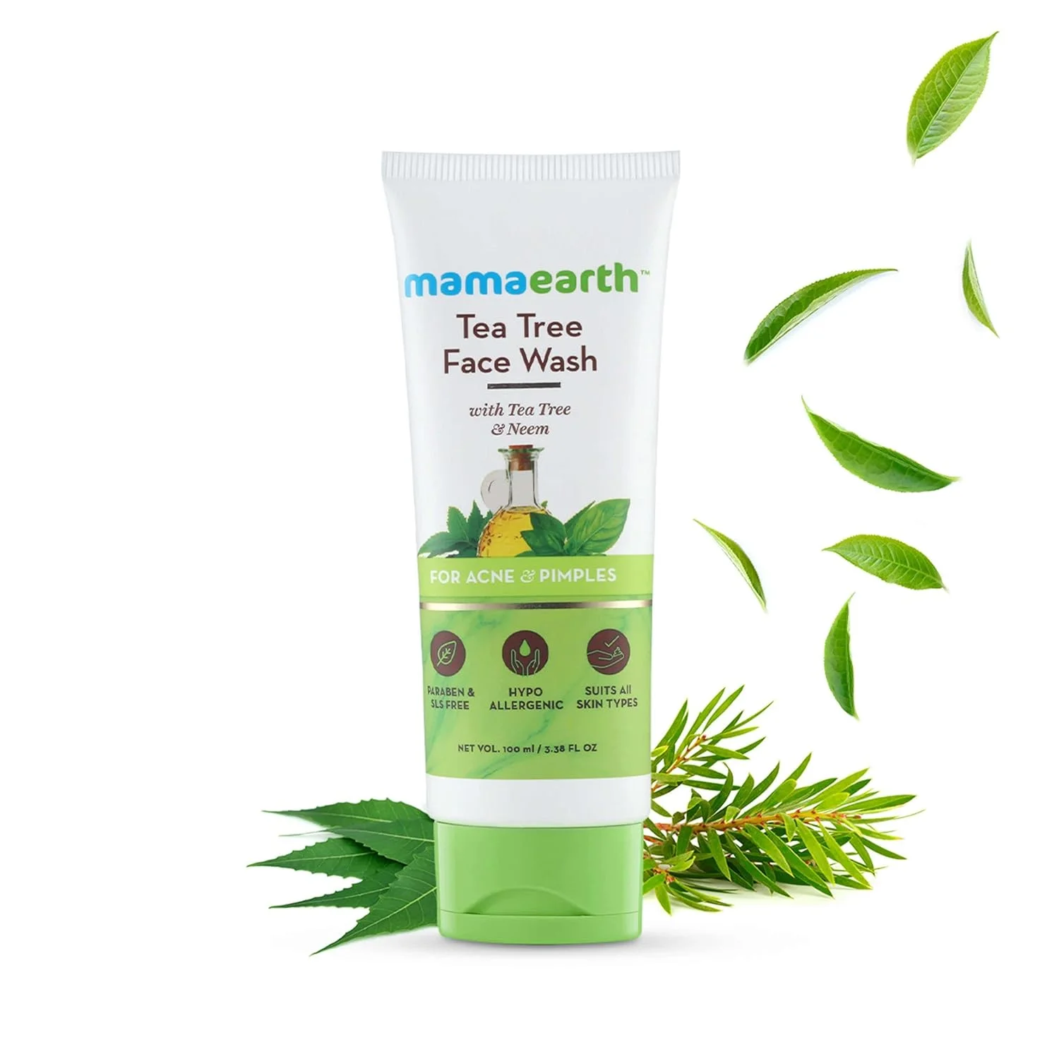 Mamaearth Tea Tree Natural Face Wash 100ml for Acne & Pimples Wash For Normal & Dry Skin