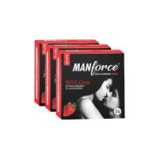Manforce Xotic Condom 1500 Dots Strawberry Flavour Condoms – Combo Pack – 3×3=9pcs