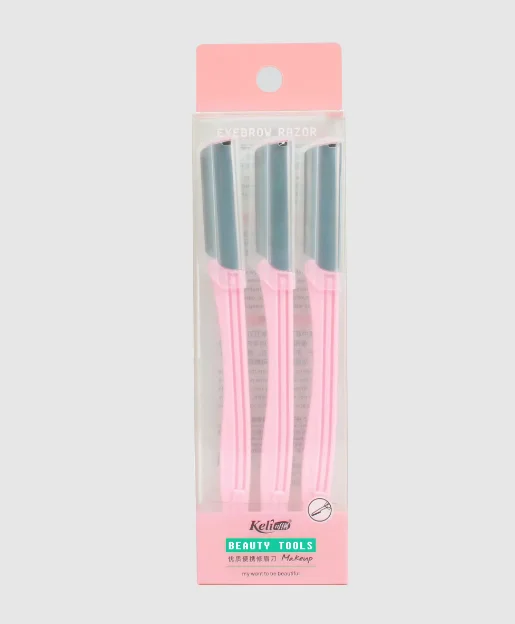 Keli 3pcs New Fashion Women Body Hair Razor Blade Shaver with lid Eyebrow Trimmer