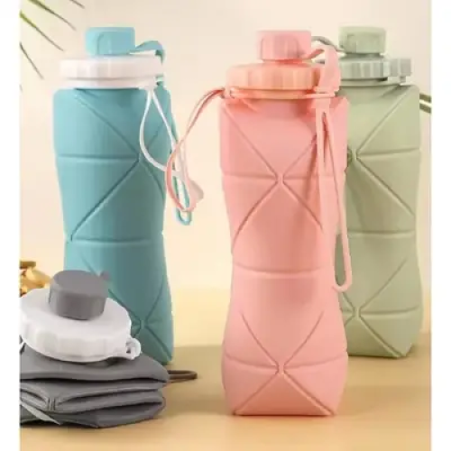 Folding Silicone Water Bottle Sports 600ml