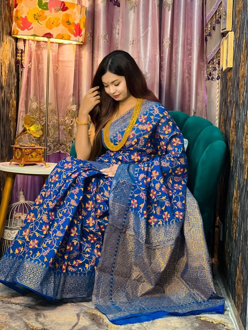 Half Silk Handprited Sarees