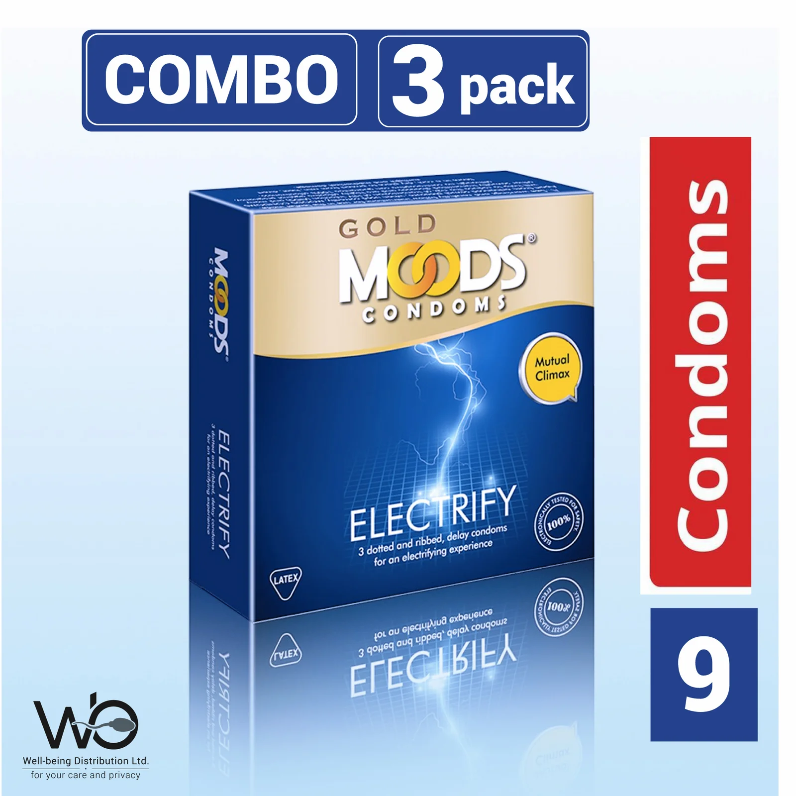 Moods – Moods – Gold Electrify Condom – Combo3 Pack