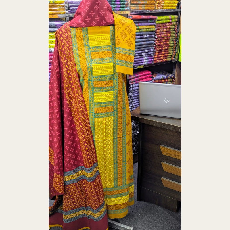 New Exclushive Collection High Qualitiey Cotton Printed Three Piece-(18)