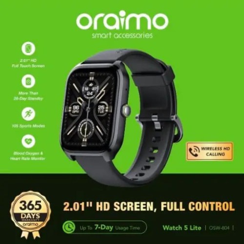 ORAIMO WATCH 5 LITE SMART WATCH OSW-804 2.01'' SCREEN BLUETOOTH DURABLE WATERPROOF DUSTPROOF