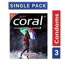 Coral Extra Time Long Lasting Lubricated Condom For Men | Single 3pcs Pack | Made In Malaysia