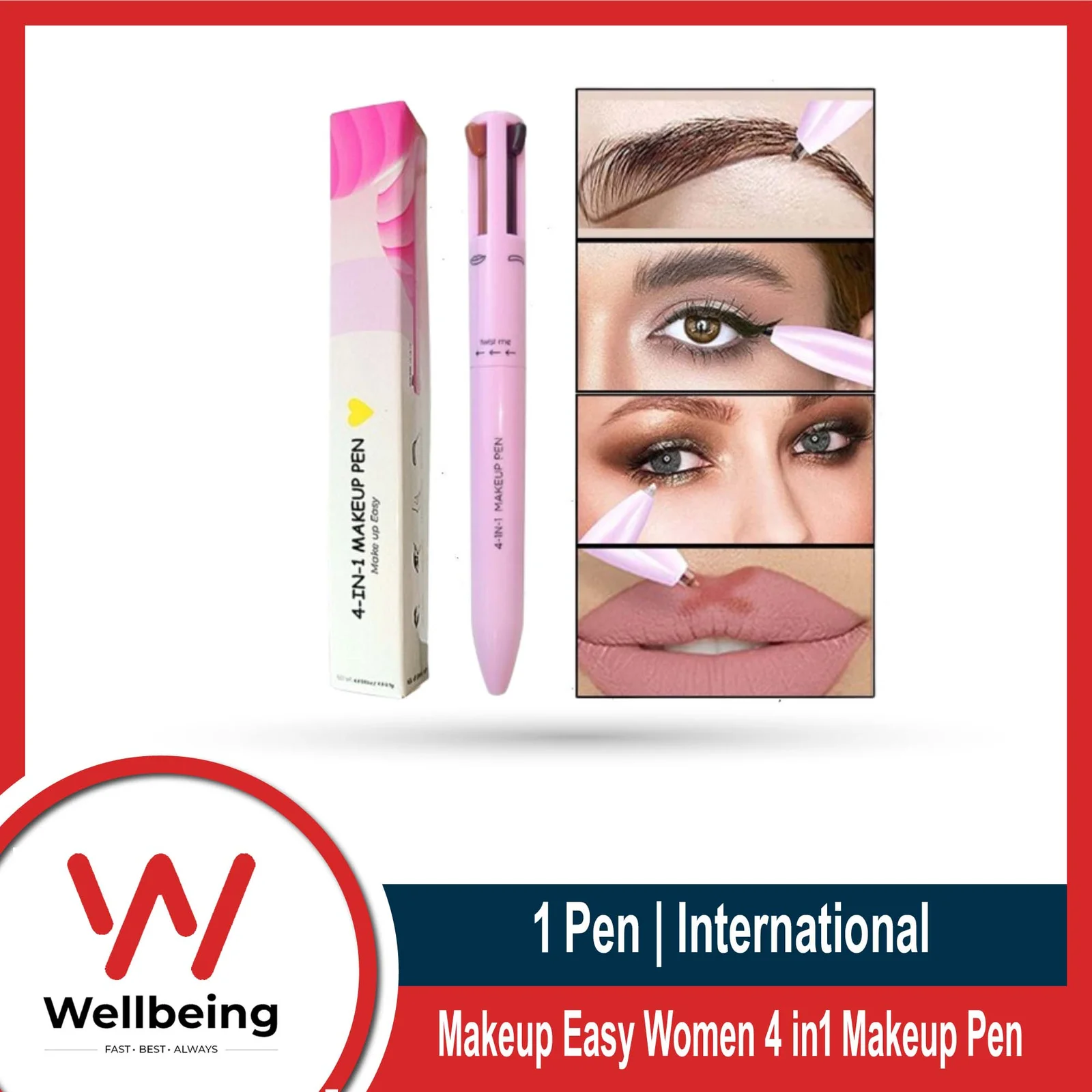 Makeup Easy Women 4 in1 Makeup Pen Lip Liner Pen