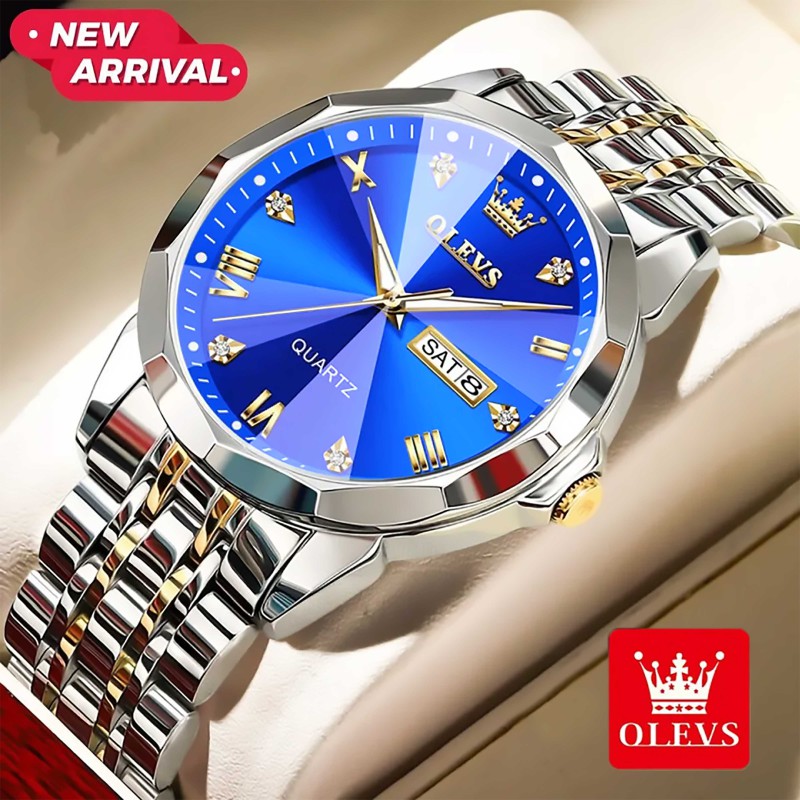 OLEVS 9931G New Exclusive Design Quartz Watch for Men Royal blue -(28)