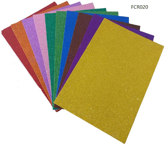 10 pcs Set of Glitter Foam - A4 Size - Multicolor