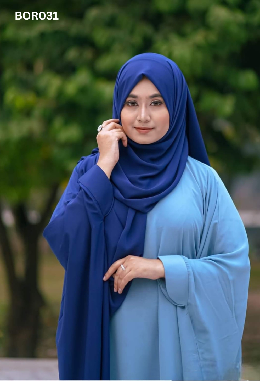 Double color contrast abaya Borka