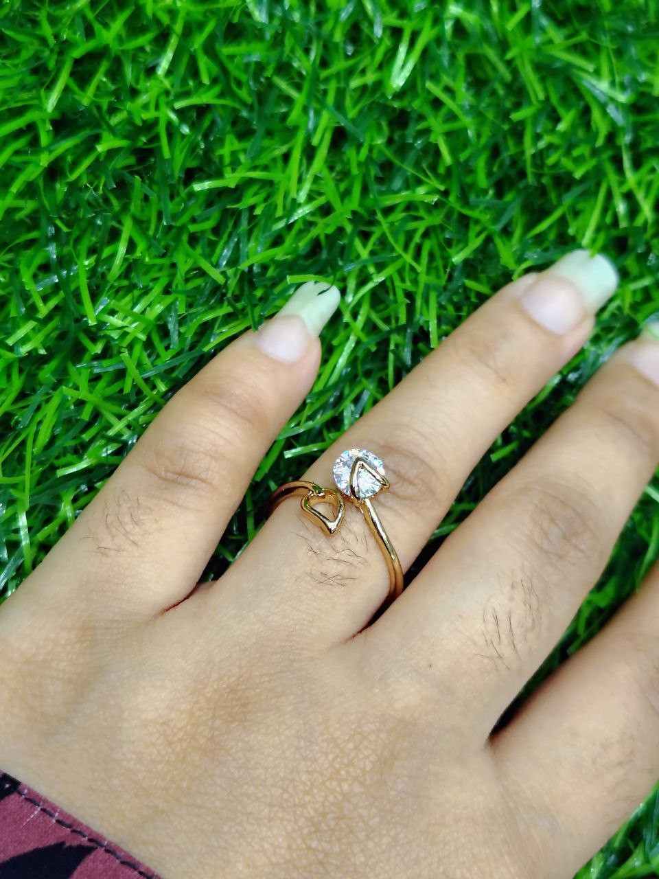 Spinning Heartstone Adjustable Ring