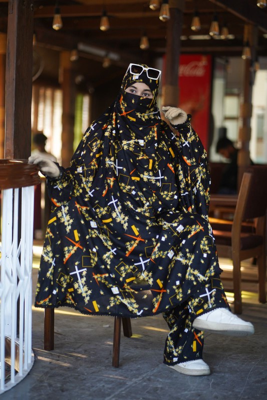 Elegant Palazzo long Khimar Set -(1)