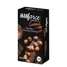 Manforce – Cocktail Condoms with Dotted | Rings Hazelnut & Chocolate Flavored | 10 Pieces