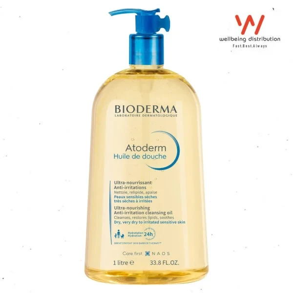 Bioderma Atoderm Huile De Douche 1 Liter Anti-Irritation Cleansing Oil Sensitive Dry To Atopic Skin