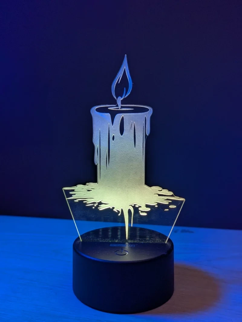 GearUP Acrylic Multicolor Night Lamp (Candle) – Black