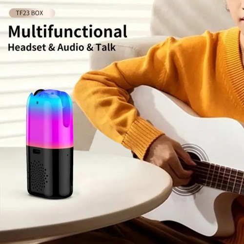 TF23 Pro Wireless Earphones 2 in 1 Colorful RGB Lighting Desktop Speaker TWS Earbuds Hands-free Calling Portable Sports Headset