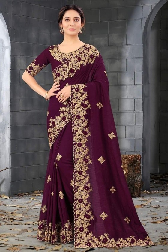 Indian Georgette Saree with Blouse Piece (12)