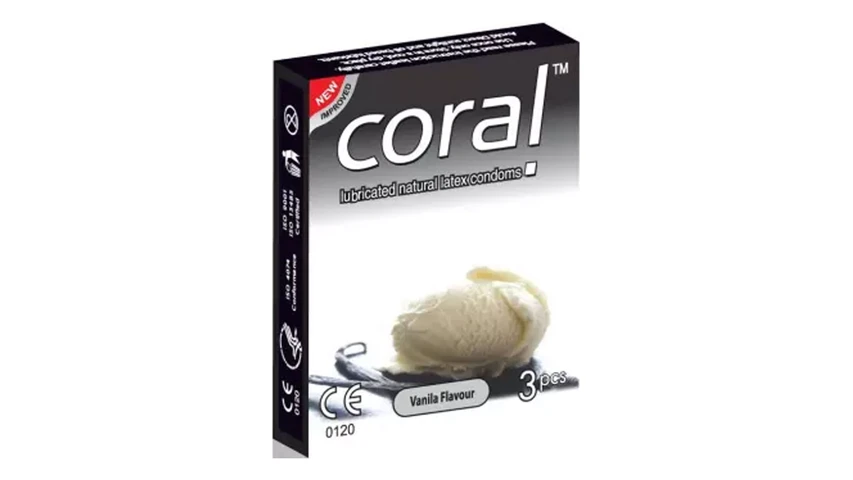 Coral Vanilla Flavored Lubricated Condom for Men | 3pcs Pack | Malaysia