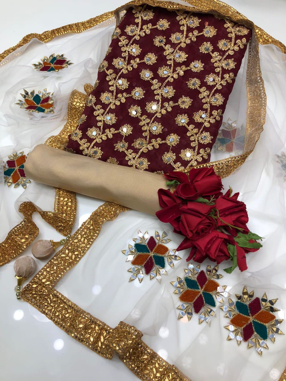 Royal Thread Georgette Three Piece
