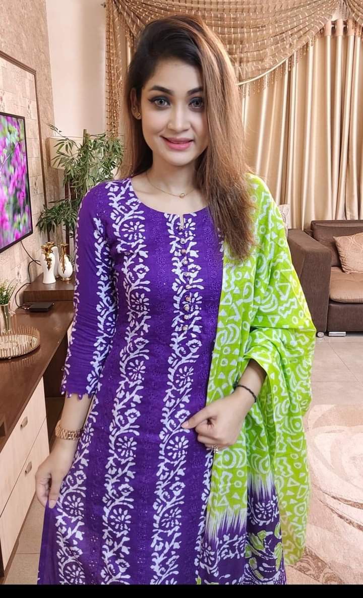 Unstitched screen print three piece For Women