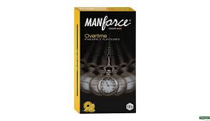 Manforce Condom – Overtime Pineapple Flavor Dotted Condom For Men | 10pcs Pack | Made in India