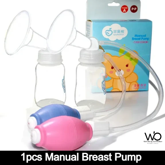 1set Applebear Brest Pump Manual Control Valve Mom Breastfeeding Baby Milk Suction Feeding Newborn Bottle Multicolor