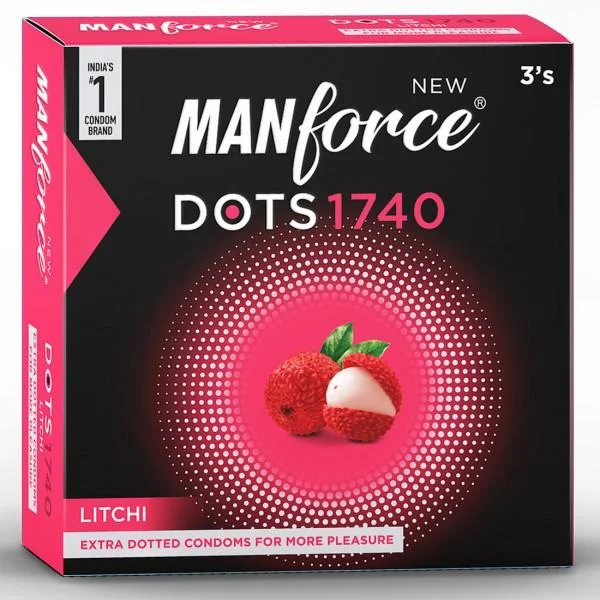 Manforce Condom – Manforce 1740 Dots Litchi Flavor Condom Combo Pack – 3×2=6pcs Condom (Made in India)