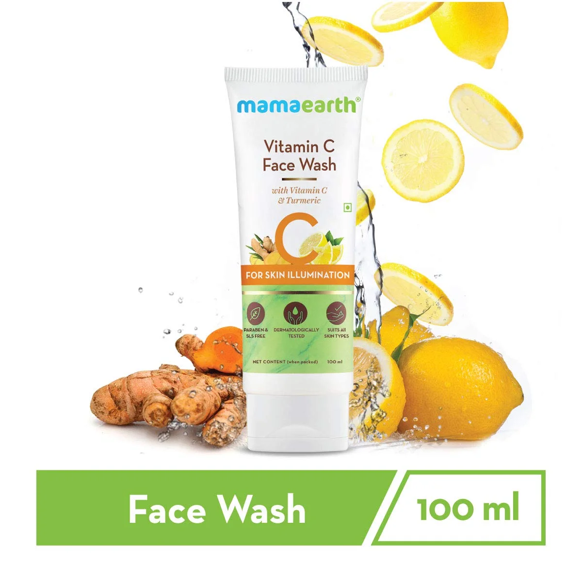 Mamaearth Vitamin C Face Wash 100ml with Vitamin C and Turmeric for Skin Illumination