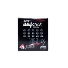 Manforce Litchi Flavor 1500 Dots Condom for Men 3pcs Pack | Made In India