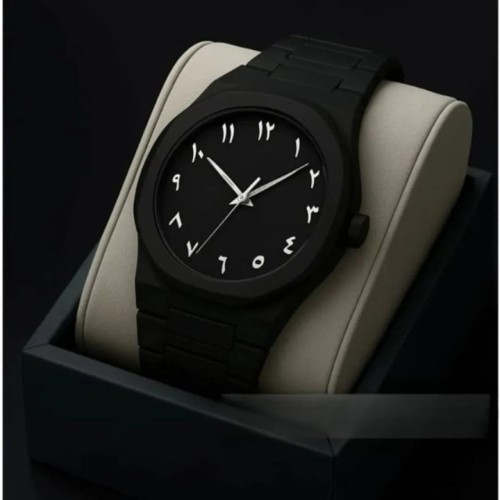 Aura Arabic Men's Quartz Watch Black