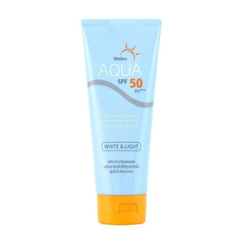 150g. Mistine Aqua Base Sun UV Double Protection White + Light Body Serum SPF50+