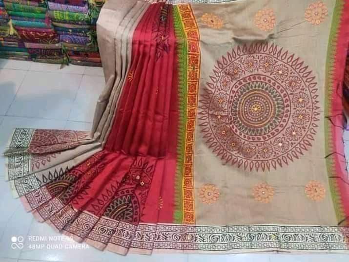 Embroidered Dupion Silk Saree