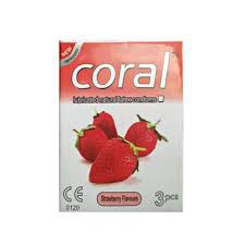 Coral - Strawberry Extra Performance Condom - Single Pack - 3x1=3pcs