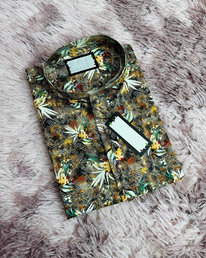 Premium Floral Digital Print Panjabi