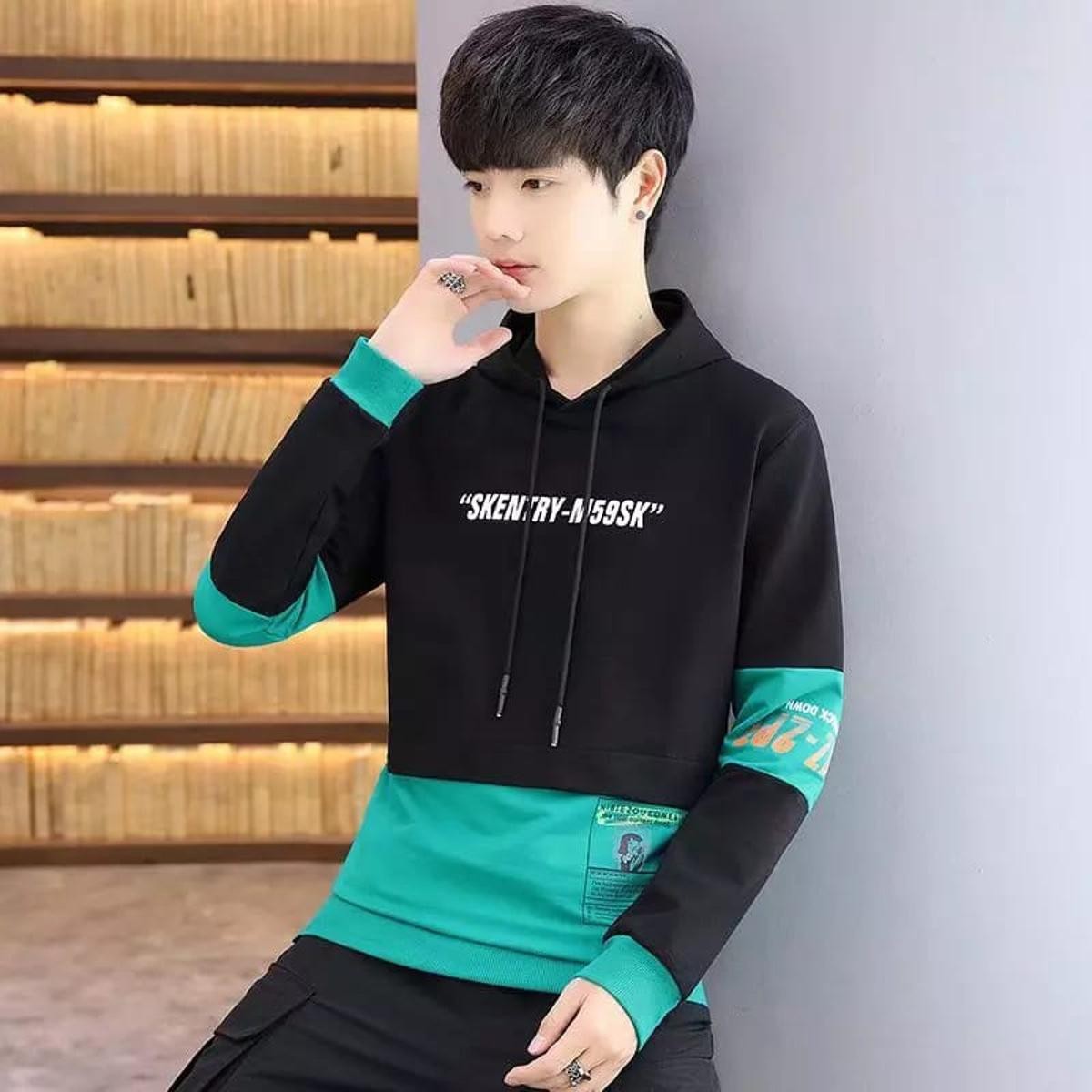 Stylish Color Combined Hoodie (9)