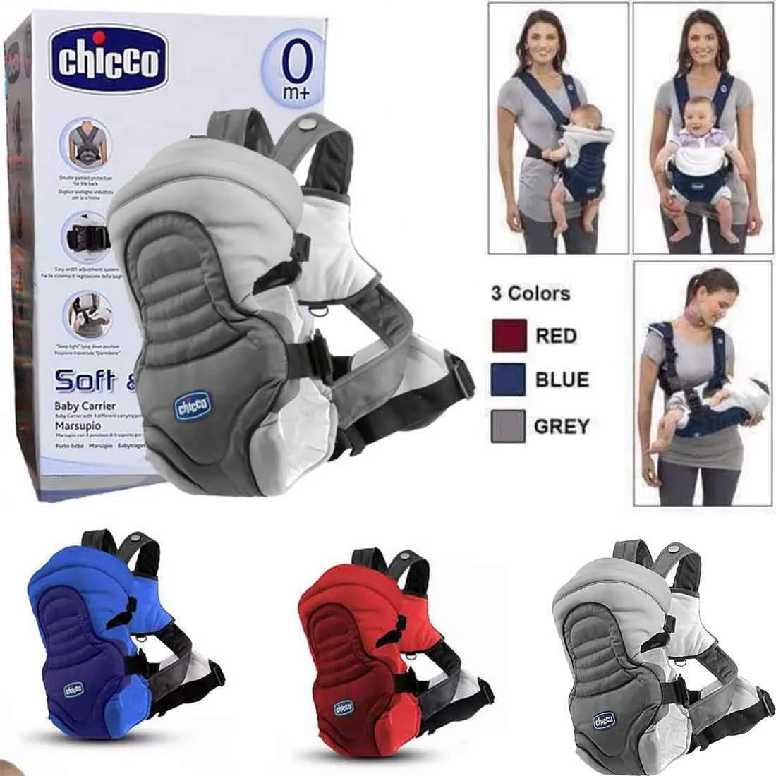 Chicco Soft & Dream Baby Carrier For 0-18 Months Kid 0-9 KG 3-Different Position Carrier