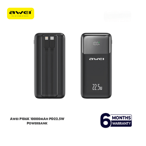 Awei P106K 10000mAh 22.5w Multi Output Fast Charging Power bank