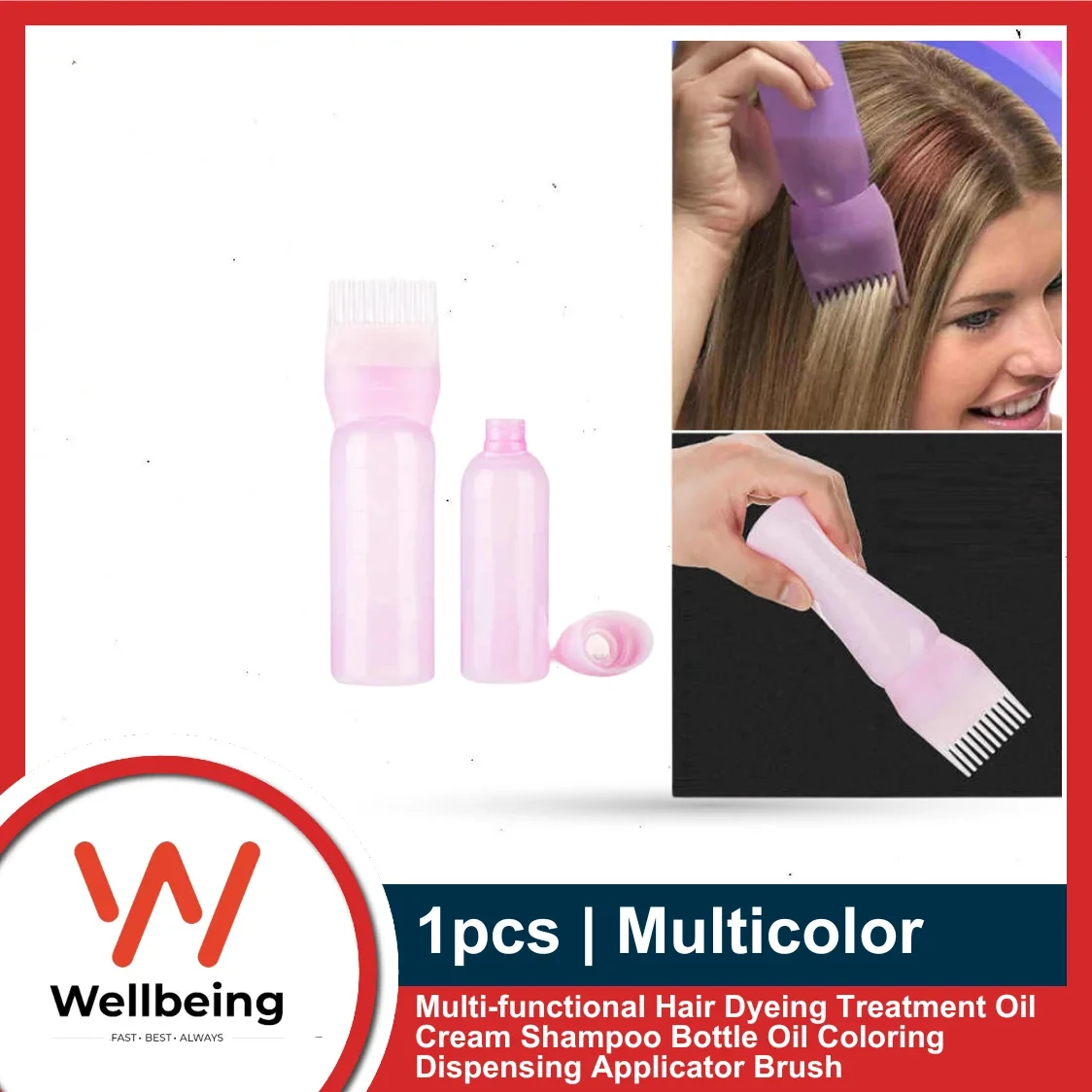 1pcs Hair Oil Applicator Multi-functional Hair Dyeing Treatment Oil Cream Shampoo Bottle Oil Coloring Dispensing Applicator Brush