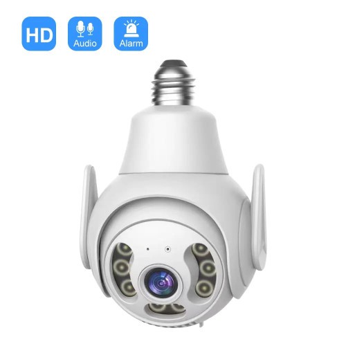360 Degree Panoramic Lamp Holder Camera, Two-way Voice Intercom, Dual Recording and Storage Mode, Night Vision Security Camera