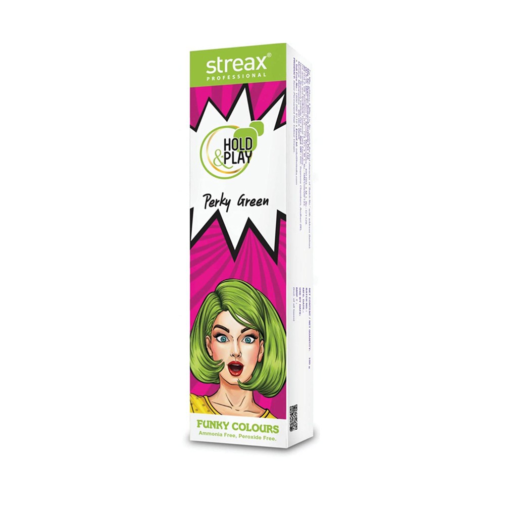 Streax Professional Hold and Play Funky Hair Colour Perky Green (100gm)