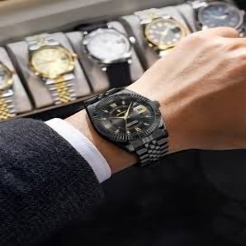 Poedagar 910 Men's Quartz Watch Stainless Steel Black