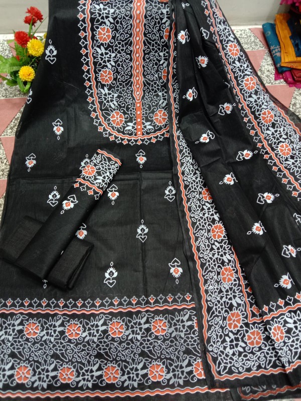 Unstitched Cotton Skin Print Three Piece