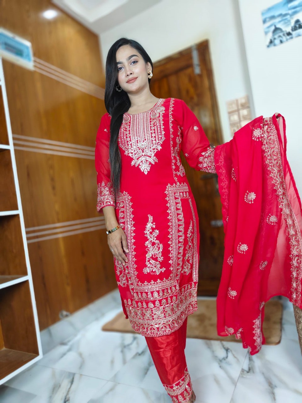 Georgette Embroidery Three Piece (10)