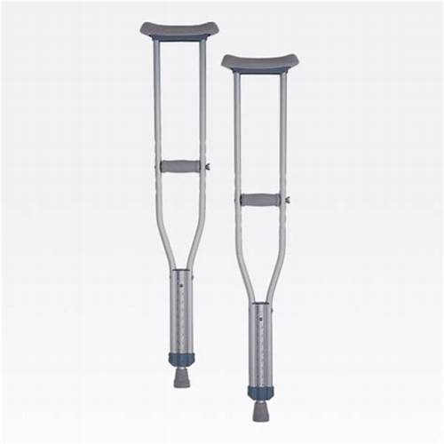 Adjustable Adult Crutches Under Arm Aluminum Alloy Push Button with Filling Hand Grip Arm Crutch for Walking
