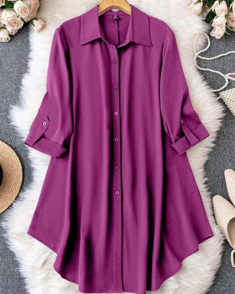 Purple Color Semi Long Tops