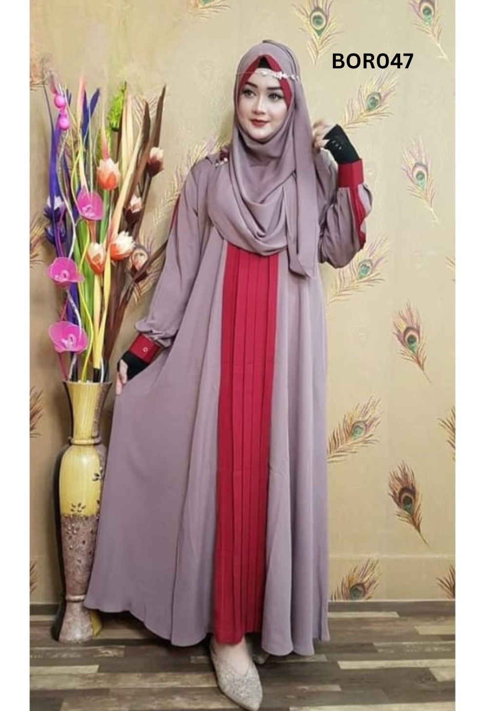 Women Attractive High-Quality Borka Fabric Abaya Set For Female