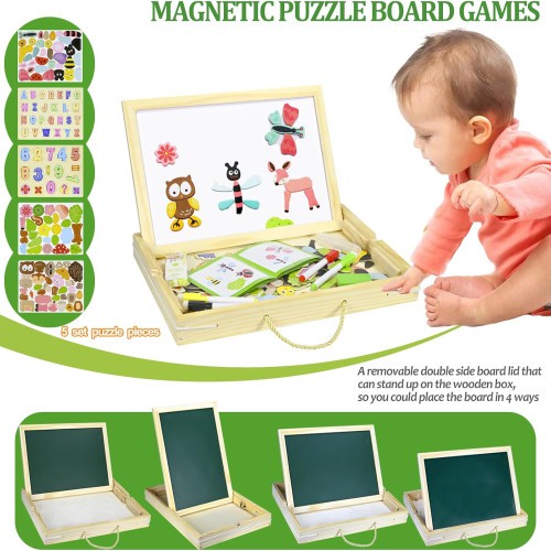 Animal Magnetic Puzzle Games Board Educational Portable Travel Toy for Kids Ages 3-5